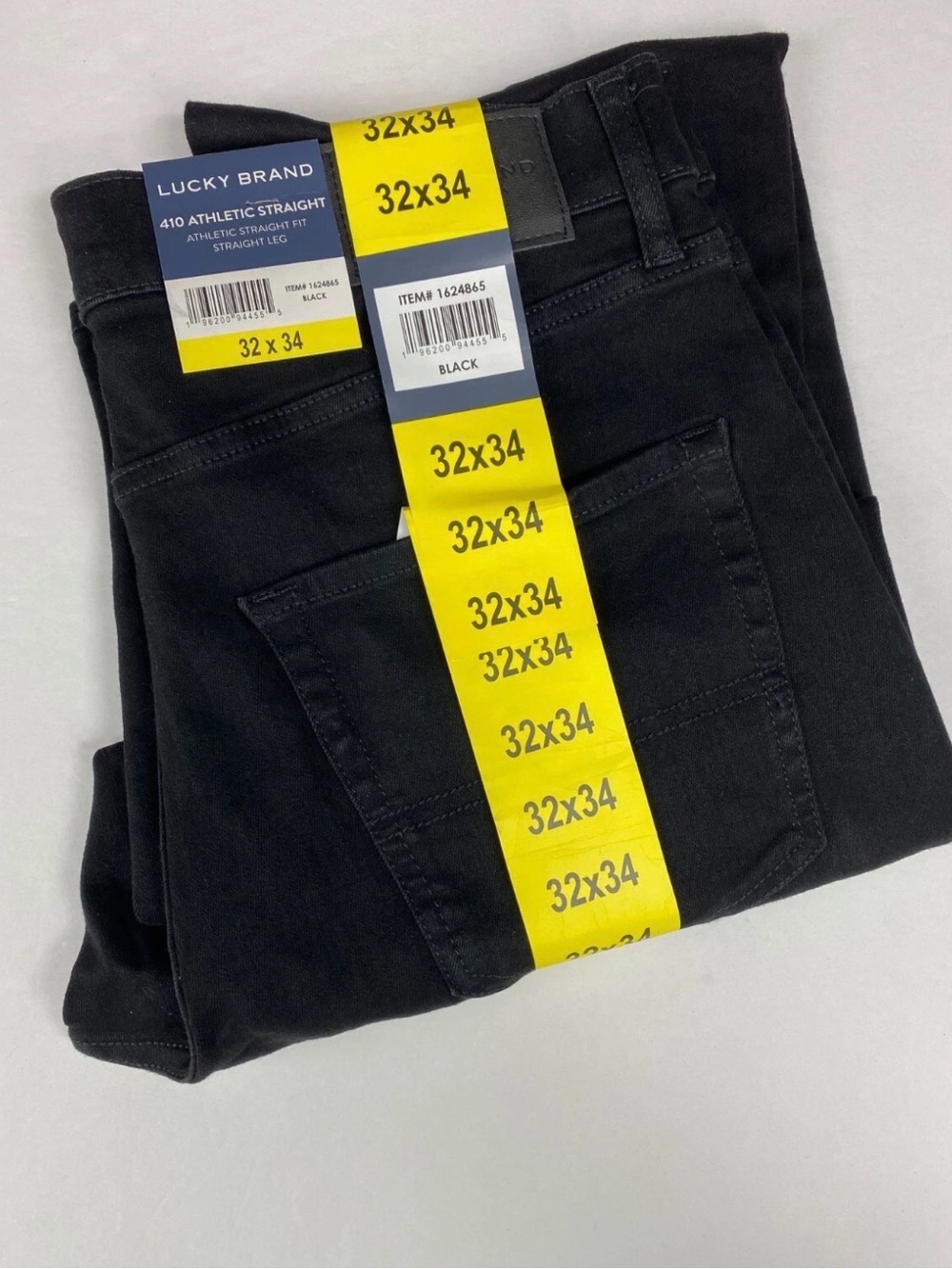 Lucky Brand Men’s 410 Athletic Straight Fit Straight Leg Jeans Black 32Wx34L NWT